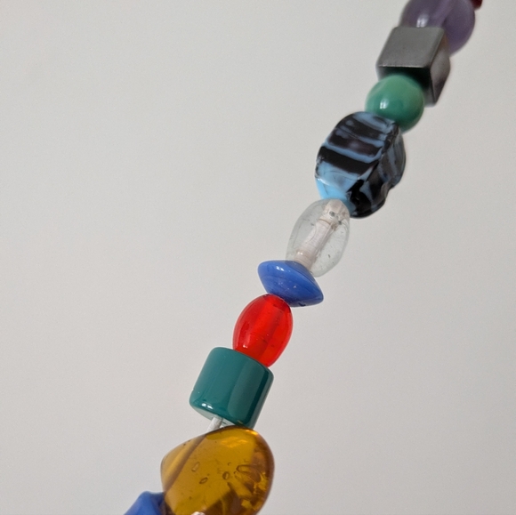 Multicolor Glass Bead Necklace - Picture 5 of 10